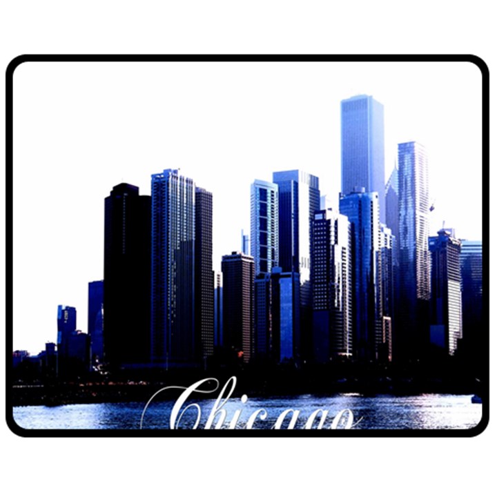 Abstract Of Downtown Chicago Effects Double Sided Fleece Blanket (Medium) 