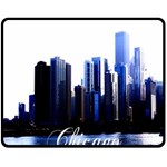 Abstract Of Downtown Chicago Effects Double Sided Fleece Blanket (Medium)  58.8 x47.4  Blanket Back