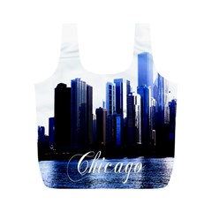 Abstract Of Downtown Chicago Effects Full Print Recycle Bag (m) by Sudhe