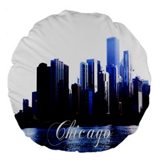 Abstract Of Downtown Chicago Effects Large 18  Premium Flano Round Cushions by Sudhe