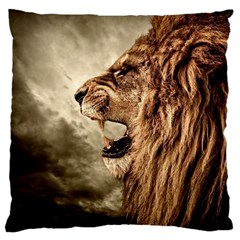 Roaring Lion Large Cushion Case (two Sides) by Sudhe