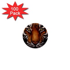 The Tiger Face 1  Mini Buttons (100 Pack)  by Sudhe