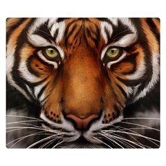 The Tiger Face Double Sided Flano Blanket (small)  by Sudhe