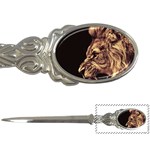 Angry Male Lion Gold Letter Opener Front