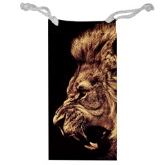 Angry Male Lion Gold Jewelry Bag by Sudhe