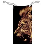 Angry Male Lion Gold Jewelry Bag Back