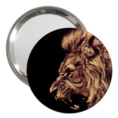 Angry Male Lion Gold 3  Handbag Mirrors by Sudhe