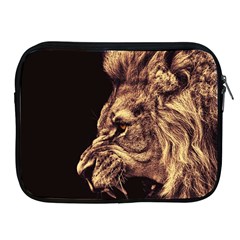 Angry Male Lion Gold Apple Ipad 2/3/4 Zipper Cases by Sudhe