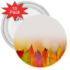 Autumn Leaves Colorful Fall Foliage 3  Buttons (10 Pack)  by Sudhe