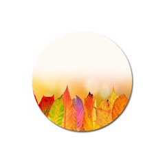 Autumn Leaves Colorful Fall Foliage Magnet 3  (round) by Sudhe