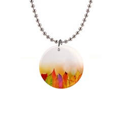 Autumn Leaves Colorful Fall Foliage 1  Button Necklace by Sudhe