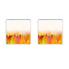 Autumn Leaves Colorful Fall Foliage Cufflinks (square) by Sudhe