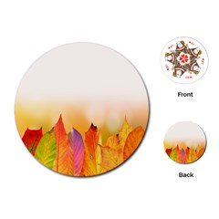 Autumn Leaves Colorful Fall Foliage Playing Cards (round) by Sudhe