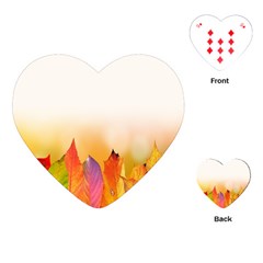 Autumn Leaves Colorful Fall Foliage Playing Cards (heart) by Sudhe