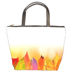 Autumn Leaves Colorful Fall Foliage Bucket Bag