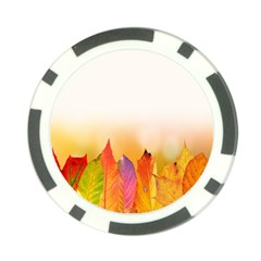 Autumn Leaves Colorful Fall Foliage Poker Chip Card Guard (10 Pack) by Sudhe