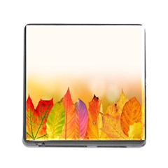 Autumn Leaves Colorful Fall Foliage Memory Card Reader (square 5 Slot) by Sudhe