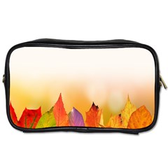 Autumn Leaves Colorful Fall Foliage Toiletries Bag (one Side) by Sudhe