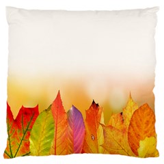 Autumn Leaves Colorful Fall Foliage Large Flano Cushion Case (two Sides) by Sudhe