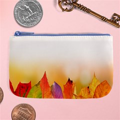 Autumn Leaves Colorful Fall Foliage Large Coin Purse by Sudhe