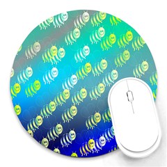 Animal Nature Cartoon Wild Wildlife Wild Life Round Mousepads by Sudhe