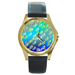 Animal Nature Cartoon Wild Wildlife Wild Life Round Gold Metal Watch by Sudhe