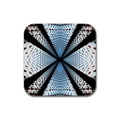 6th Dimension Metal Abstract Obtained Through Mirroring Rubber Coaster (square)  by Sudhe