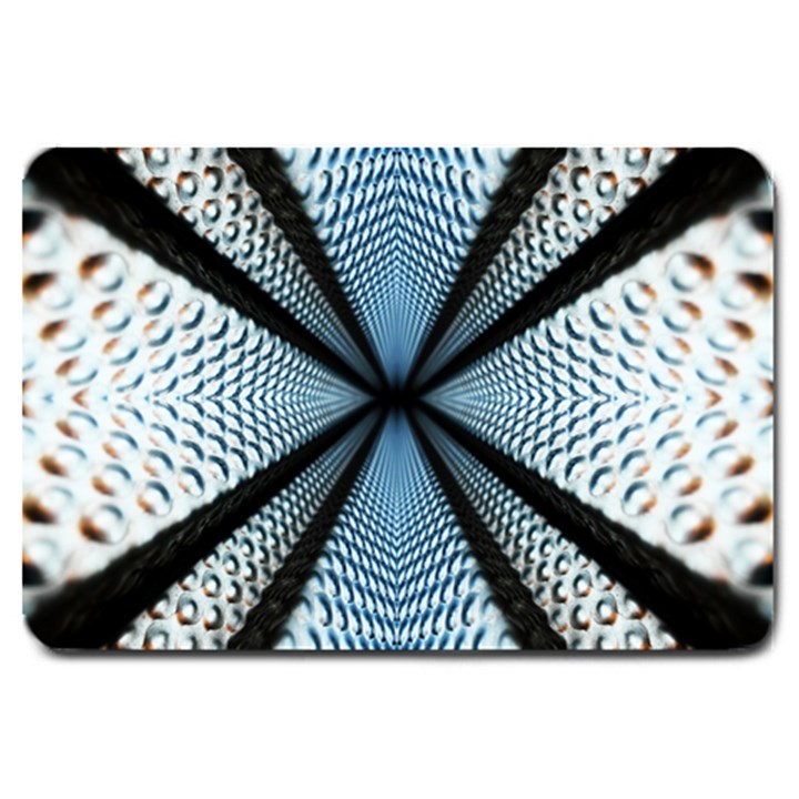 6th Dimension Metal Abstract Obtained Through Mirroring Large Doormat 