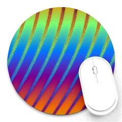 Abstract Fractal Multicolored Background Round Mousepads by Sudhe