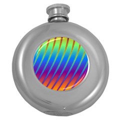 Abstract Fractal Multicolored Background Round Hip Flask (5 Oz) by Sudhe