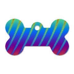 Abstract Fractal Multicolored Background Dog Tag Bone (two Sides) by Sudhe