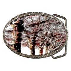 Autumn Fractal Forest Background Belt Buckles by Sudhe