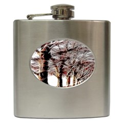 Autumn Fractal Forest Background Hip Flask (6 Oz) by Sudhe