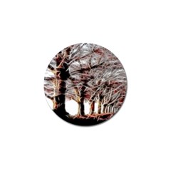 Autumn Fractal Forest Background Golf Ball Marker by Sudhe