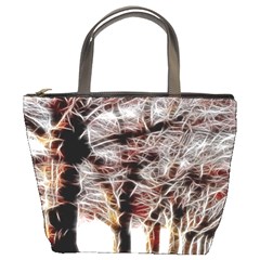 Autumn Fractal Forest Background Bucket Bag