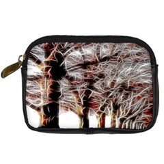 Autumn Fractal Forest Background Digital Camera Leather Case by Sudhe