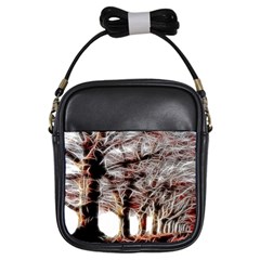 Autumn Fractal Forest Background Girls Sling Bag by Sudhe