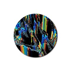 Abstract 3d Blender Colorful Rubber Coaster (round)  by Sudhe