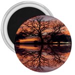 Aurora Sunset Sun Landscape 3  Magnets Front