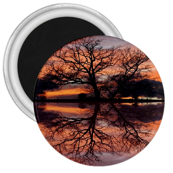 Aurora Sunset Sun Landscape 3  Magnets