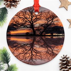 Aurora Sunset Sun Landscape Ornament (round) by Sudhe