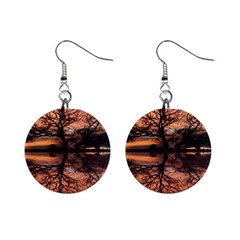 Aurora Sunset Sun Landscape Mini Button Earrings by Sudhe