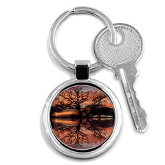 Aurora Sunset Sun Landscape Key Chains (round)  by Sudhe