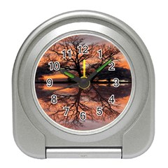 Aurora Sunset Sun Landscape Travel Alarm Clock by Sudhe