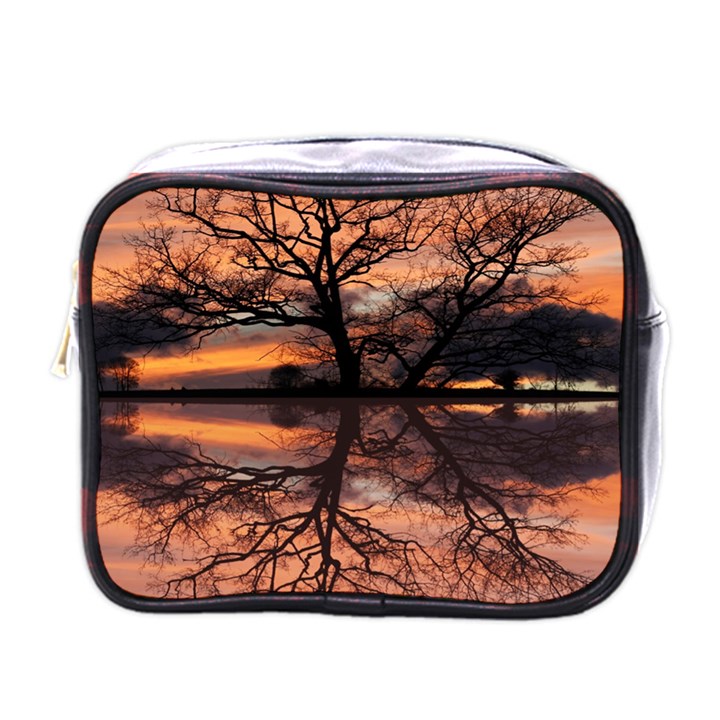 Aurora Sunset Sun Landscape Mini Toiletries Bag (One Side)