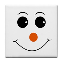 Happy Face With Orange Nose Vector File Tile Coasters by Sudhe