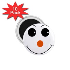 Happy Face With Orange Nose Vector File 1 75  Magnets (10 Pack)  by Sudhe