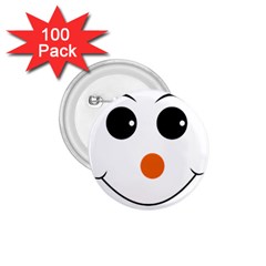 Happy Face With Orange Nose Vector File 1 75  Buttons (100 Pack)  by Sudhe