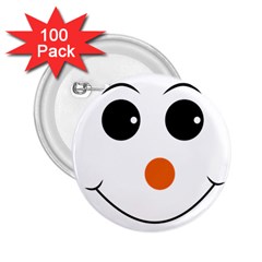 Happy Face With Orange Nose Vector File 2 25  Buttons (100 Pack)  by Sudhe