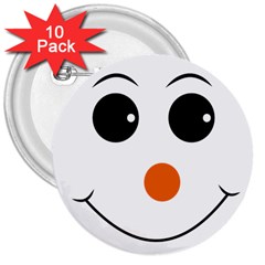 Happy Face With Orange Nose Vector File 3  Buttons (10 Pack)  by Sudhe